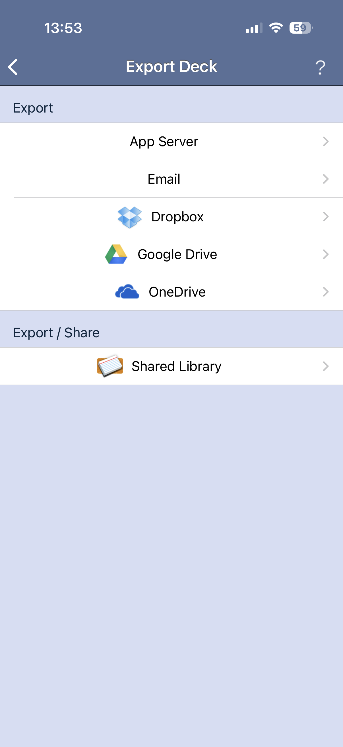 Choose Export Method